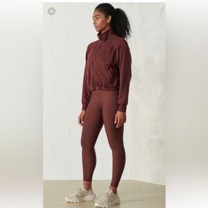 YPB Maroon Zip-Up NeoKnit Crop Jacket